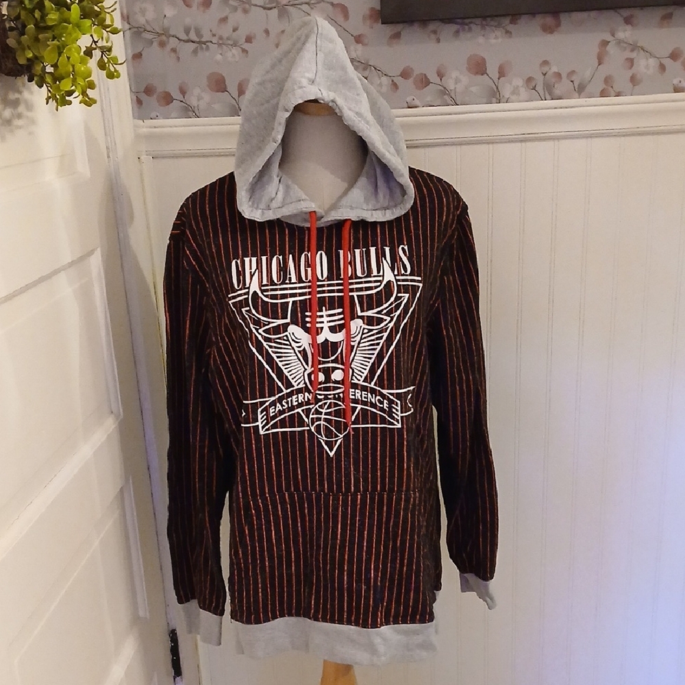 NBA Chicago Bulls Gray and Black Hoodie